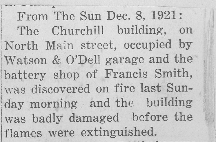 1921 Churchill Building Fire